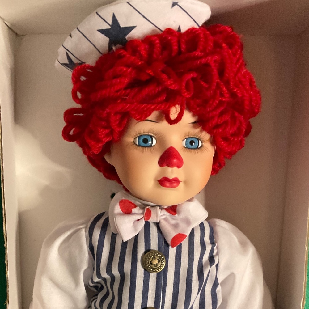 Raggedy Andy American Sweetheart Doll, Limited Edition Porcelain, Seymore Mann